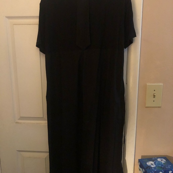 Black Maxi Linen Dress Plus size - Picture 7 of 10